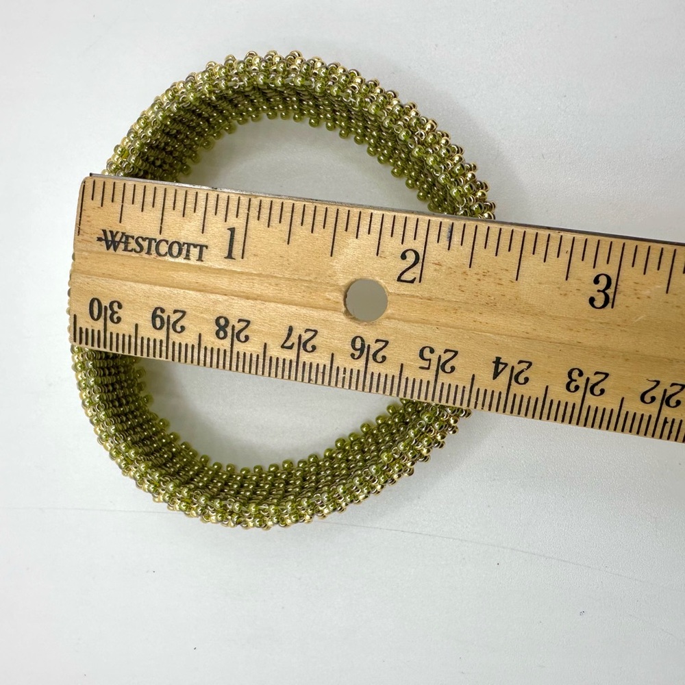 NWOT Elegant Gold & Green Beaded Bracelet, Excellent Condition, Handmade - Picture 5 of 5